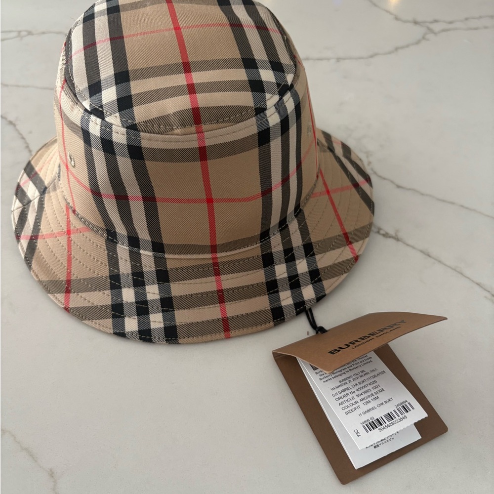 Burberry Beige and Black Patterned Hat